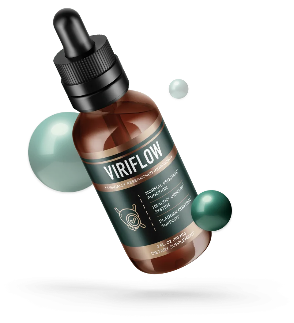 ViriFlow liquid dropper supplement bottle